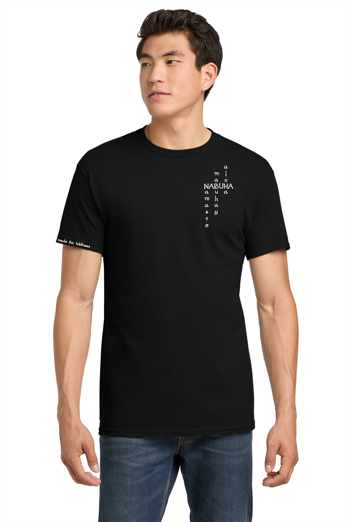 NABUHA Heritage Tee, front with cultural crossword design